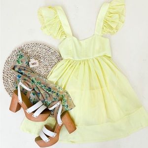 Lemon yellow mini dress